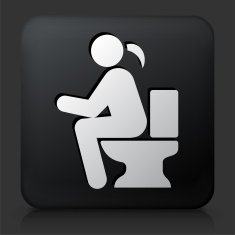 Black Square Button with Using the Toilet N4