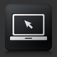 Black Square Button with Laptop Icon N16