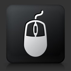 Black Square Button with Computer Mouse Icon N17