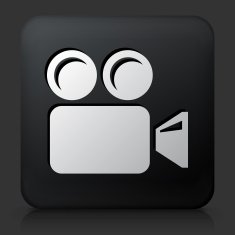 Black Square Button with Film Camera Icon N18
