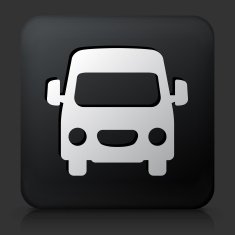 Black Square Button with Van Icon N5