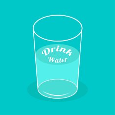 Big glass of water Drink water Infographic Flat design