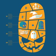 Halloween flat infographic N326