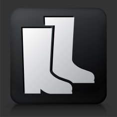 Black Square Button with Big Boots