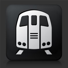 Black Square Button with Train N3