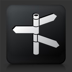 Black Square Button with Direction Signs