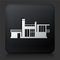 Black Square Button with Building Icon N47