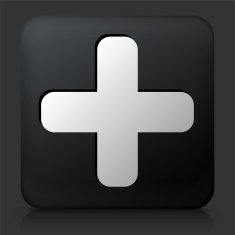 Black Square Button with Plus Sign