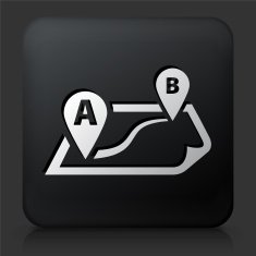 Black Square Button with Map Destination