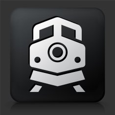 Black Square Button with Train N4