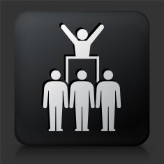 Black Square Button with Protest & Leader