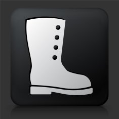 Black Square Button with Boot N2