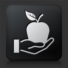 Black Square Button with Apple N6
