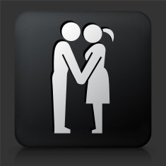 Black Square Button with Couple Holding Hands N2