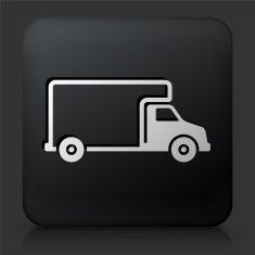 Black Square Button with Moving Truck