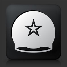 Black Square Button with Sport Helmet N3