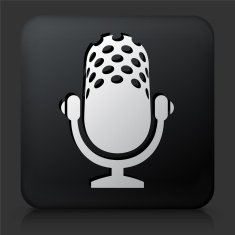 Black Square Button with Microphone Icon N6