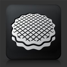 Black Square Button with Dessert Icon N2