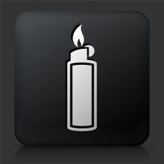 Black Square Button with Lighter Icon N3