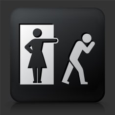 Black Square Button with Relationship Problems Icon N5