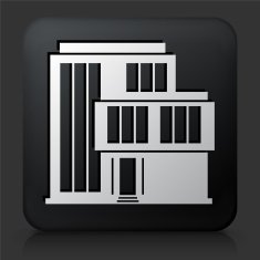 Black Square Button with Building Icon N48