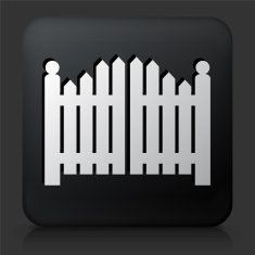Black Square Button with Entrance Gate
