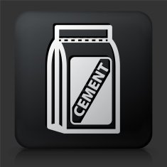 Black Square Button with Cement Icon N4