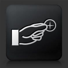 Black Square Button with Holy Christian Bread