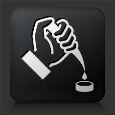 Black Square Button with Extraction