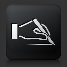 Black Square Button with Scalpel Icon