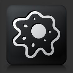 Black Square Button with Cell Icon N3