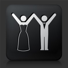 Black Square Button with Marriage Icon N5