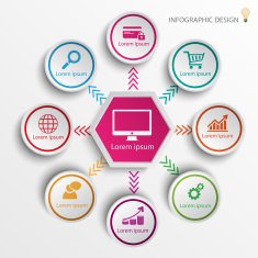 Infographic design with flat icons vector