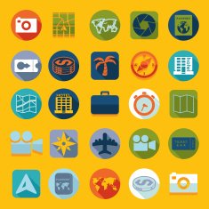 Set of summer tourism icons N519