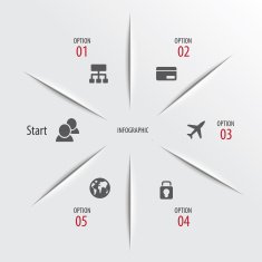Infographic business options template on the grey background N6