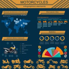 Set of motorcycles elements transportation infographics N21
