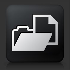 Black Square Button with File Icon