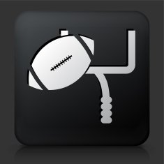 Black Square Button with Field Goal Icon