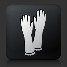 Black Square Button with Gloves Icon N2