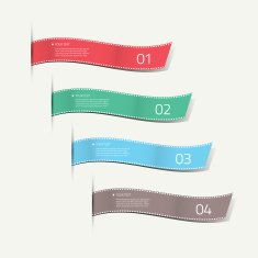 Infographic silk labels decorative vector N2