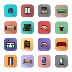Flat furniture Icons