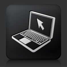 Black Square Button with Laptop Icon N17