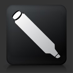 Black Square Button with Marker Icon N2