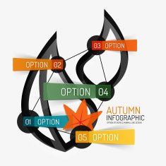 Autumn option infographic banner minimal design N2