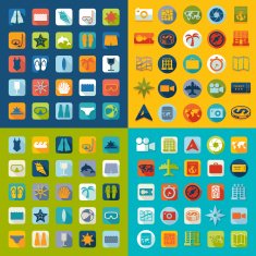 Set of summer tourism icons N521