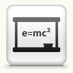 White Square Button with Space Formula Icon N2