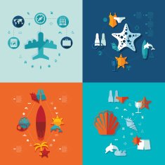 Set of summer tourism icons N524