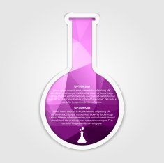 Modern infographic on science in the form of test tubes