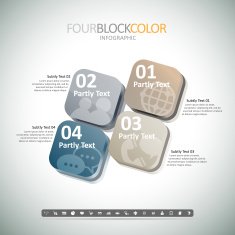 Four Box Color Infographic