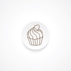 Modern Flat Round icon With Shadow And Cupcake N7